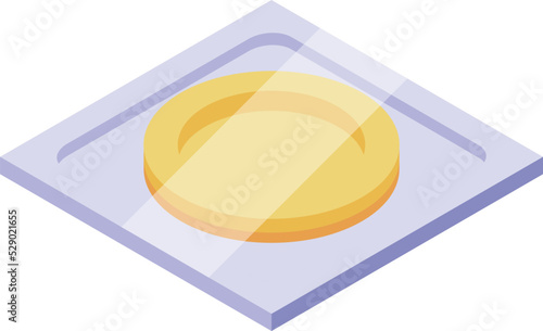 Classic condom icon isometric vector. Female contraception. Education family