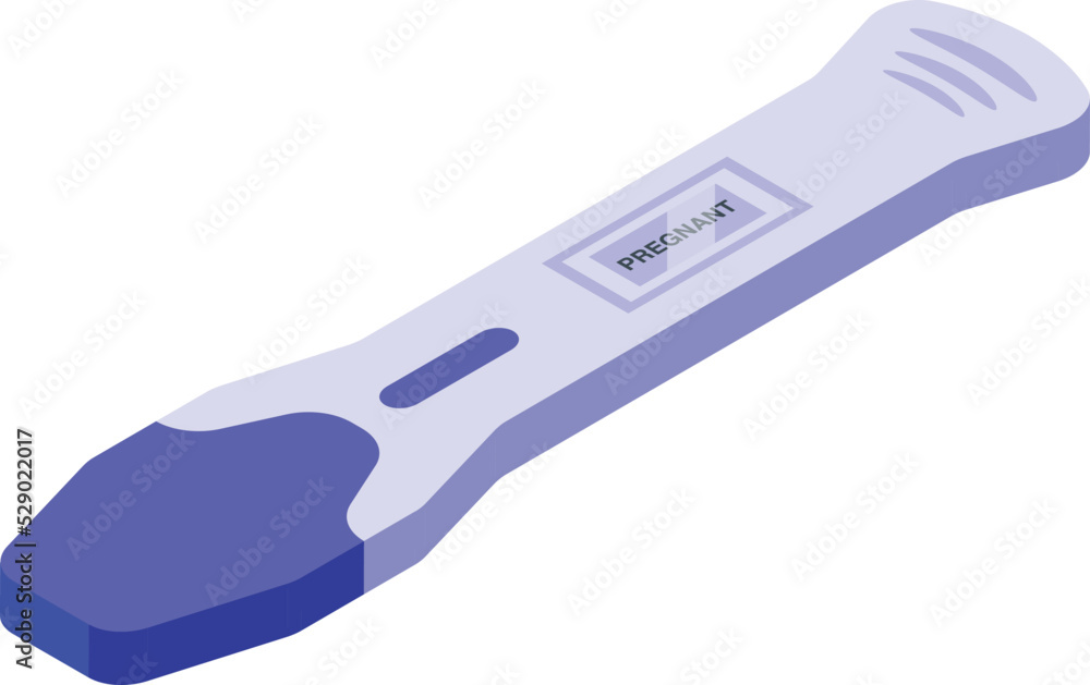 Strip pregnant test icon isometric vector. Urine pregnancy. Positive stick Strip pregnant test icon isometric vector. Urine pregnancy. Positive stick