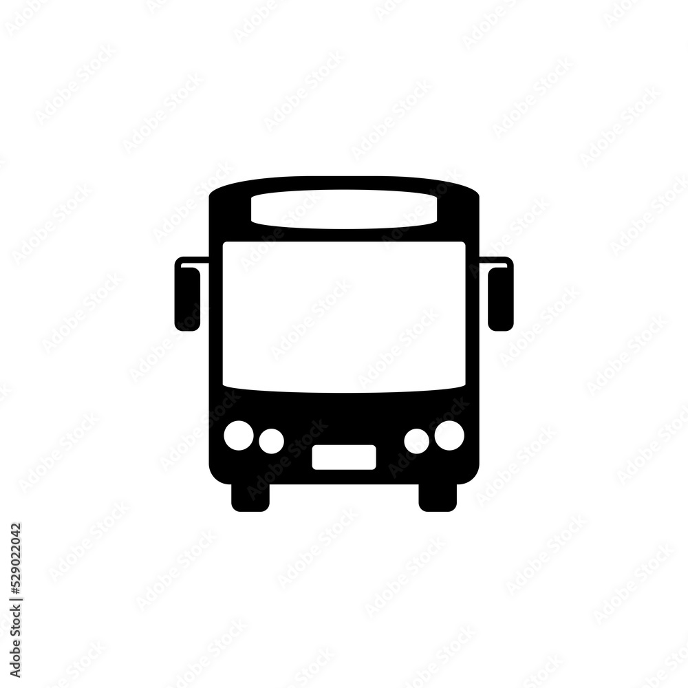 Small simple bus icon isolated on white background Small simple bus icon isolated on white background