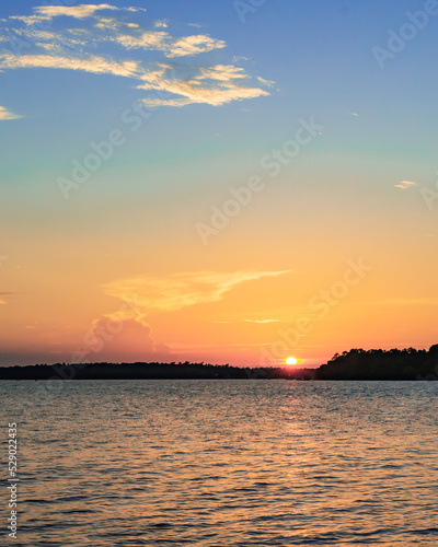 Vertical sunset over southern lake © Bennett
