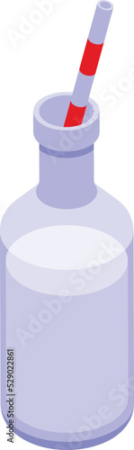 Milk bottle icon isometric vector. Vegetable soy. Drink vegan