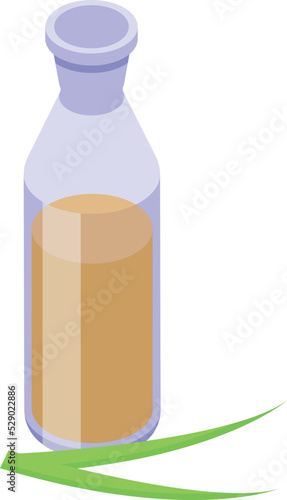 Vegan milk icon isometric vector. Vegetable drink. Soya nut