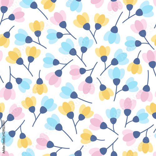 Decorative trendy vector seamless floral ditsy pattern design. Modern elegant repeating flower buds background suitable for screen printing and textile © KaziAnatul