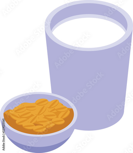 Bean milk icon isometric vector. Almond plant. Food drink