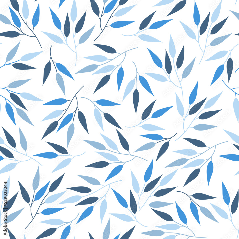 Elegant seamless vector floral ditsy pattern design of exotic vibrant leaves. Trendy foliage repeating texture background for printing & textile Elegant seamless vector floral ditsy pattern design of exotic vibrant leaves. Trendy foliage repeating texture background for printing & textile