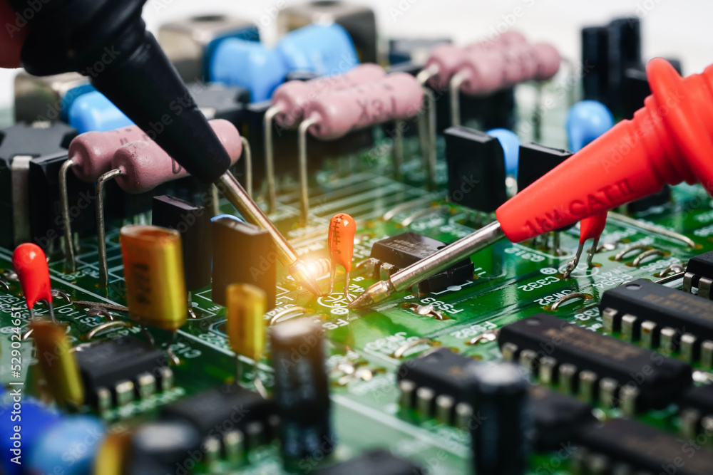 Repairing electronic equipment with equipment by an engineer. test electronic equipment technology. Repairing electronic equipment with equipment by an engineer. test electronic equipment technology.