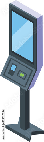 Kiosk touchscreen icon isometric vector. Hand system. Mobile smart