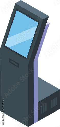 Black touchscreen icon isometric vector. Smart swipe. Mobile zoom