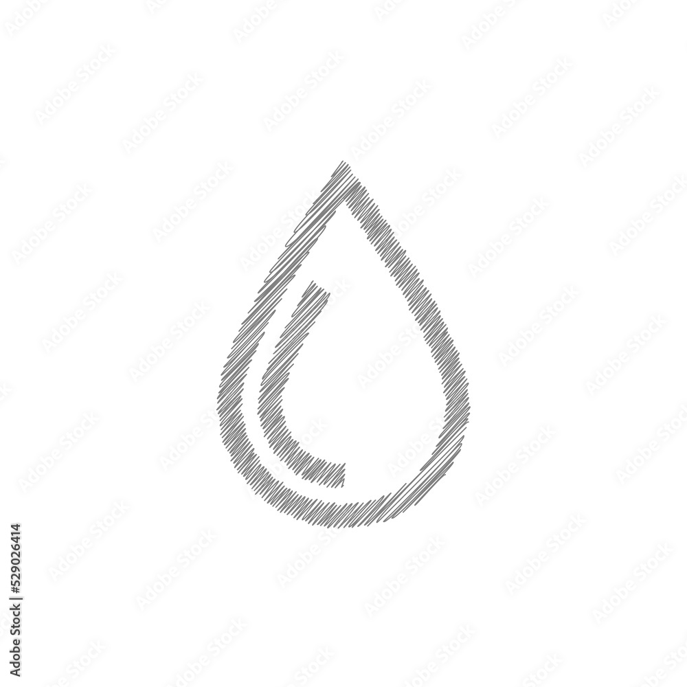 Water drop grey sketch vector icon Flat droplet logo shapes collection Water drop grey sketch vector icon Flat droplet logo shapes collection