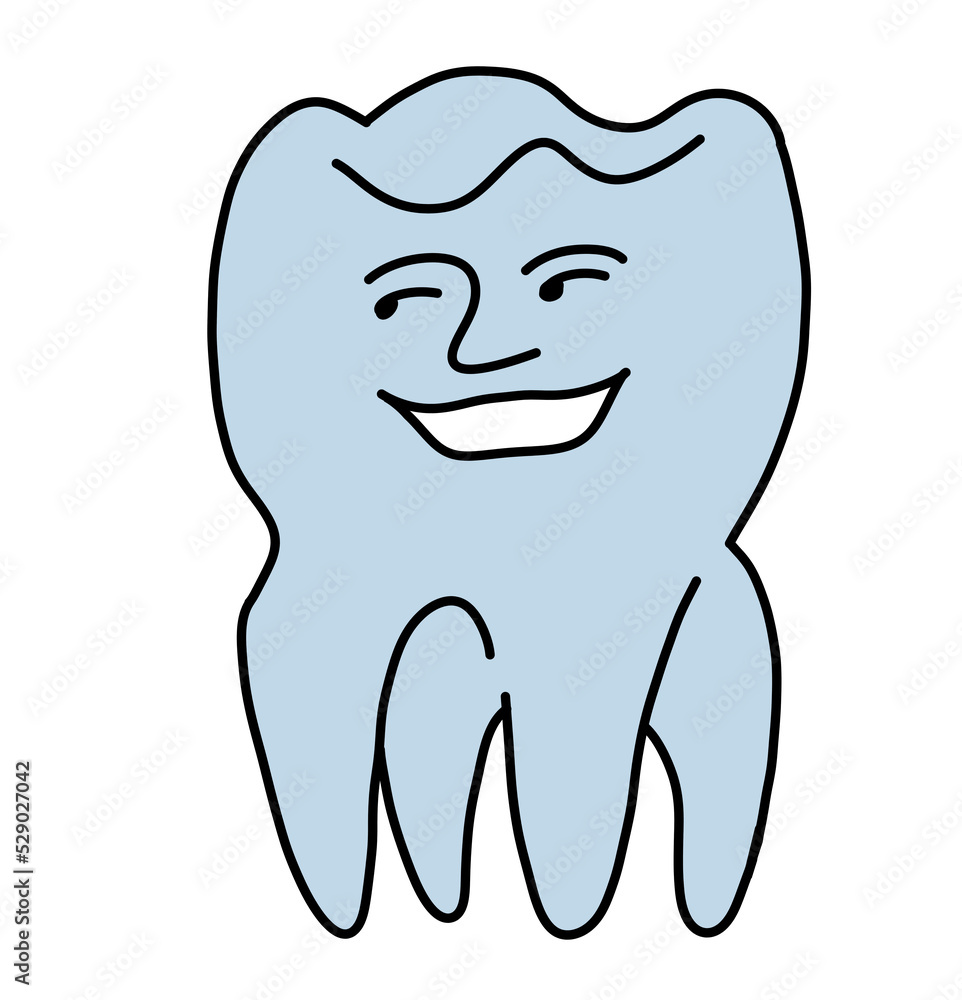 Root tooth cartoon character with problem and solution. Dental care for healthy teeth. Medical professional check up and treatment. Hand drawn illustration. Comic personage with emotions style drawing Root tooth cartoon character with problem and solution. Dental care for healthy teeth. Medical professional check up and treatment. Hand drawn illustration. Comic personage with emotions style drawing