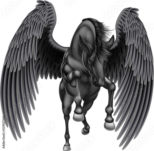 Black Pegasus Winged Horse