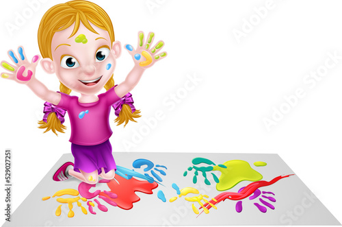 Cartoon Girl Painting