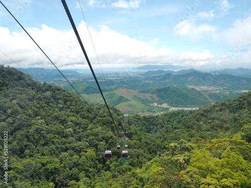 Da Nang landscape seen from cable car on Ba Na mountain, Da Nang