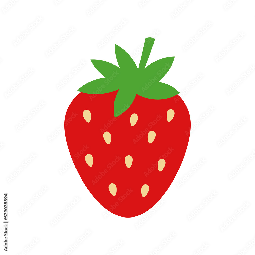 Fototapeta premium Red strawberry icon symbol vector for cricut and silhouette. Juicy strawberry on white isolated background.