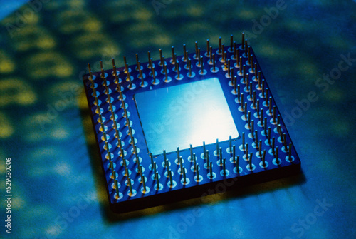 Close-up of a computer chip photo