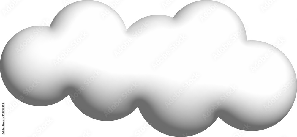 Cloud 3d icon on the white background.