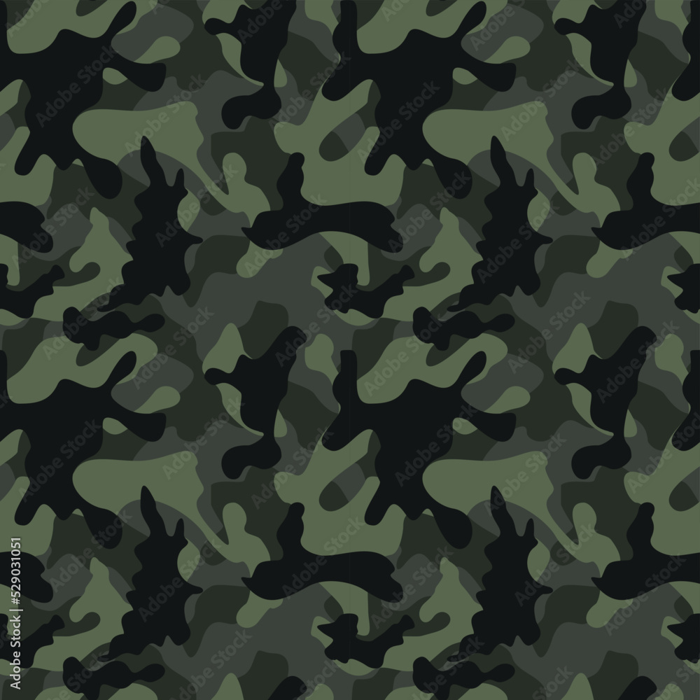 Naklejka premium woodland camouflage pattern texture disguise seamless dark background. ornament