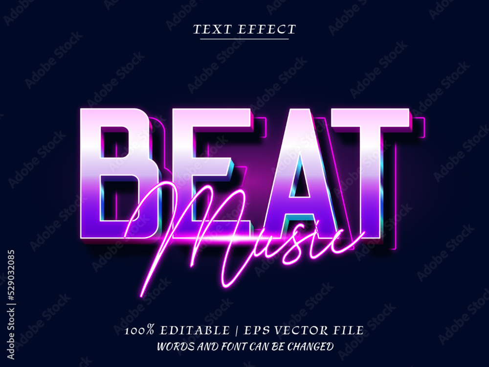 Beat music editable text effect Premium Vector Beat music editable text effect Premium Vector