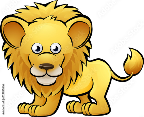 Fototapeta Naklejka Na Ścianę i Meble -  Lion Safari Animals Cartoon Character