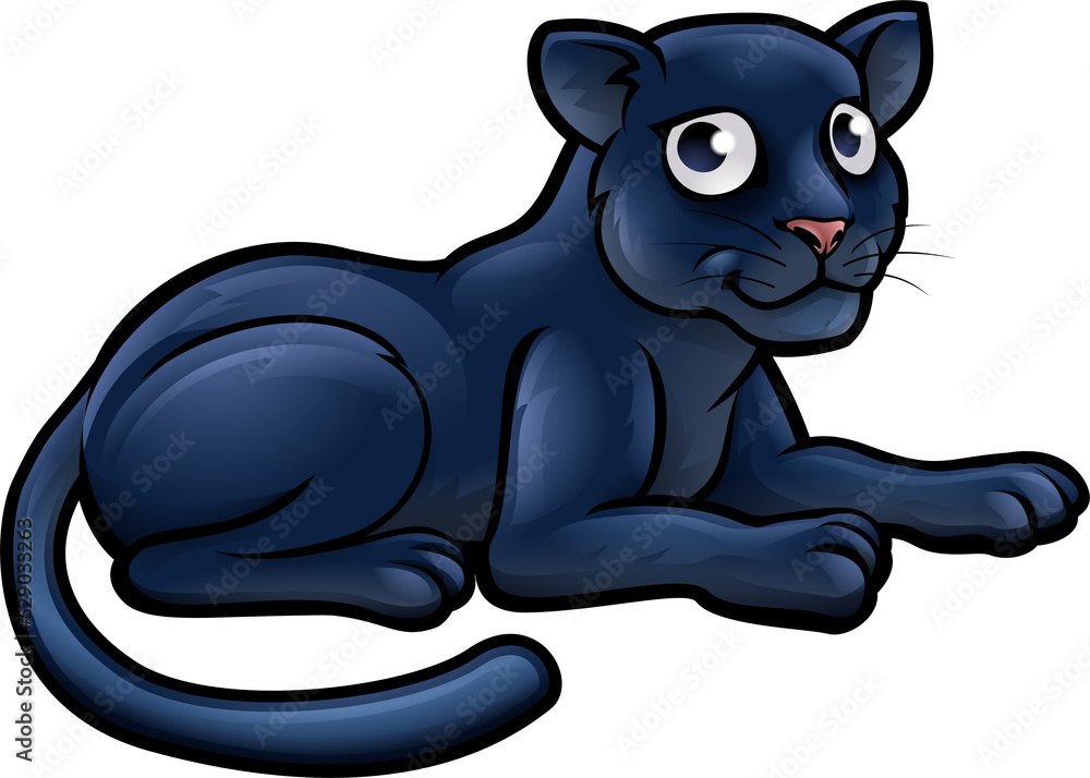 A black panther animal cartoon character