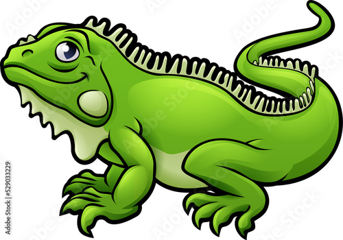 Iguana Lizard Cartoon Character