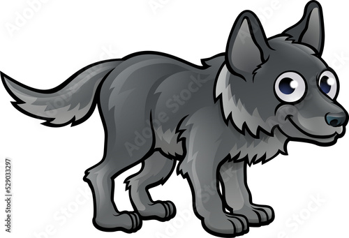 A wolf animal cartoon chara...