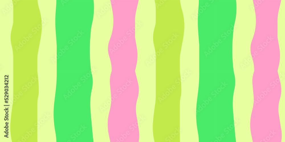 Seamless endless pattern with vertical stripes, colored pink and green ribbons. Tropical mexican background, print for clothes, textile, vector stock illustration.