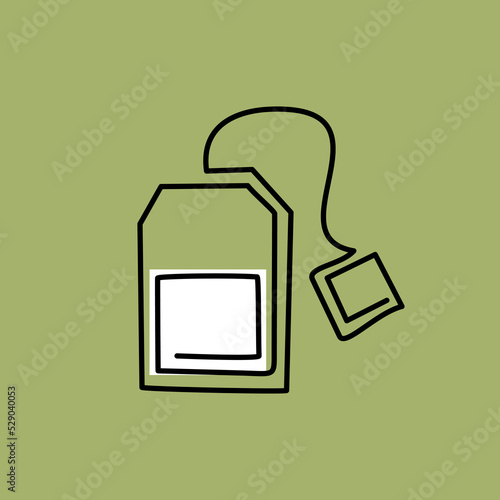 tea bag logo. tea icon vector. tea, breakfast. hot drink cafe. tea amazing art, one line drawing