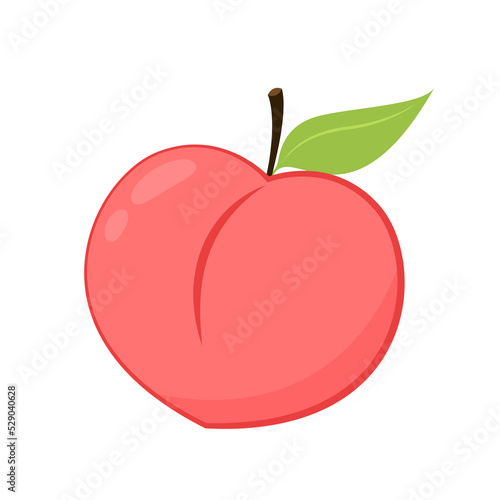 Peach vector. Peach heart vector. Peach on white background. Peach logo design.