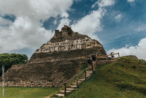 Closeup of the El Castillo archaeological site at Xunantunich photo