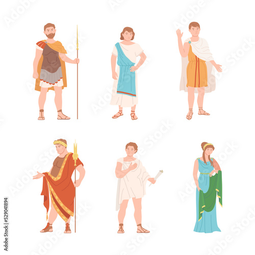 Roman People Characters as Cultural Ethnicity from Classical Antiquity Vector Set
