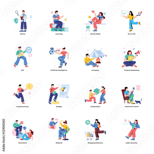 Collection of Professions Flat Illustrations