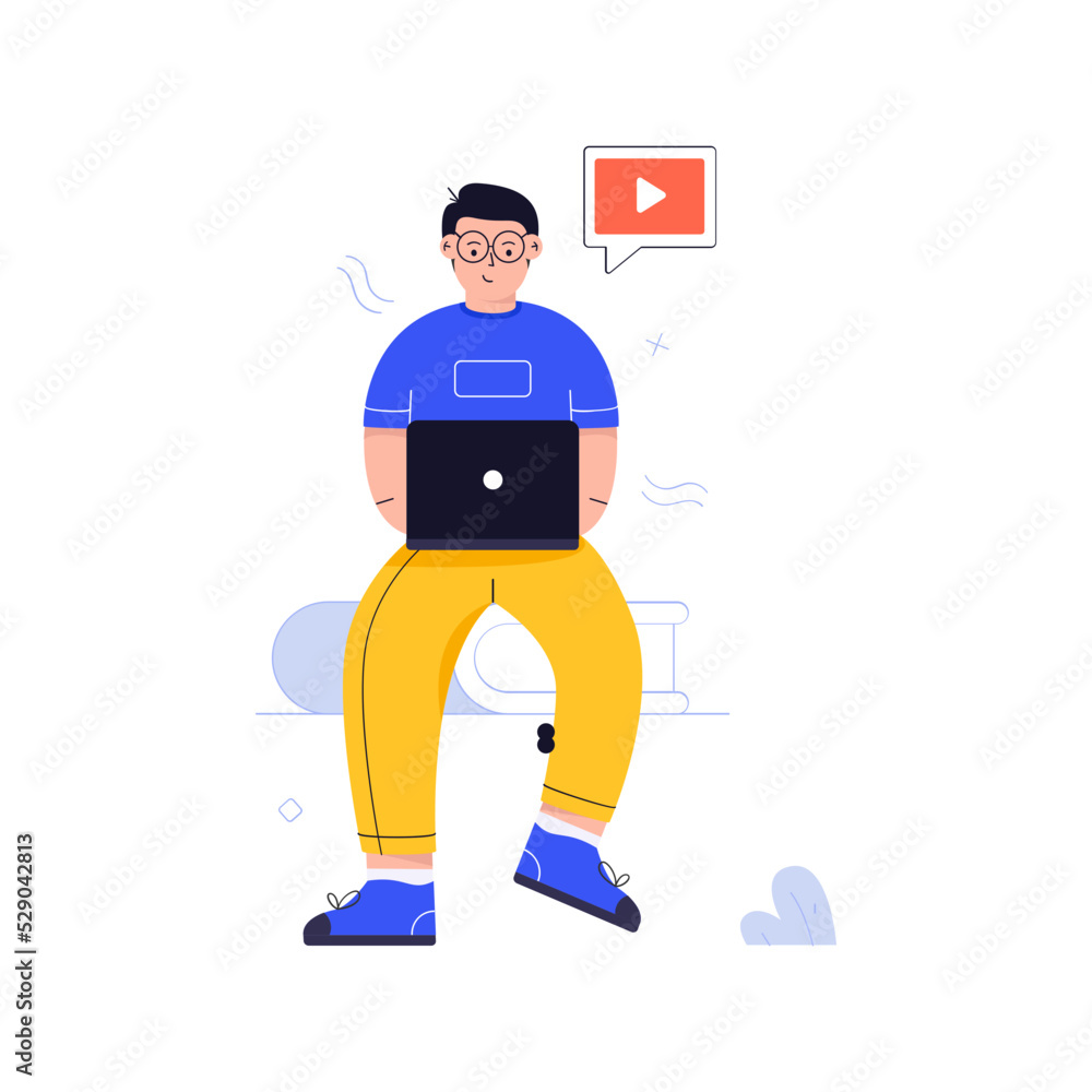 A flat illustrative vector of artificial intelligence A flat illustrative vector of artificial intelligence