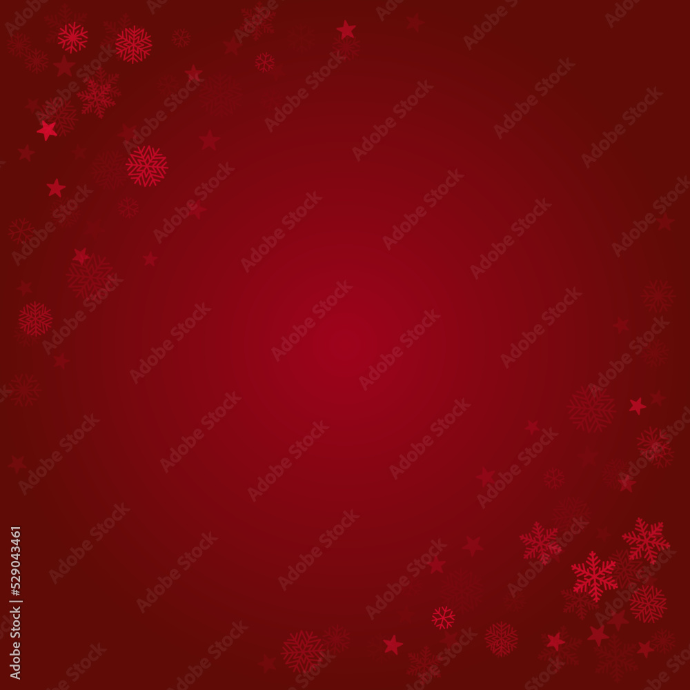 Christmas snow red background. Winter snowflakes subtle frame, greeting card, party event decoration. New Year Holidays gift coupon backdrop. Noel Vector illustration Christmas snow red background. Winter snowflakes subtle frame, greeting card, party event decoration. New Year Holidays gift coupon backdrop. Noel Vector illustration
