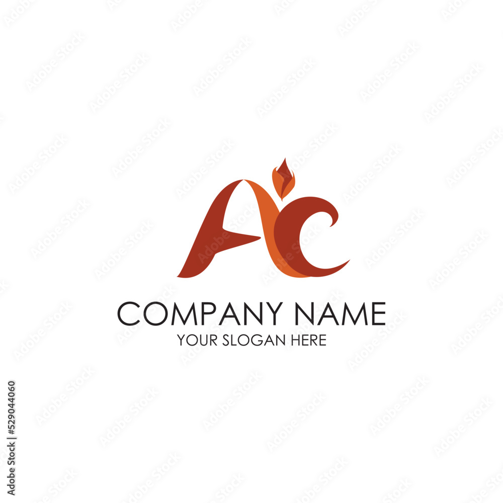 Fototapeta premium initial flame logo design concept