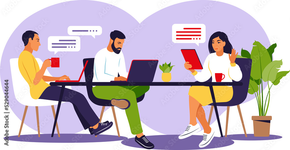 Colleagues working together on project. Business team working together at the big desk. Colleagues working together on project. Business team working together at the big desk.