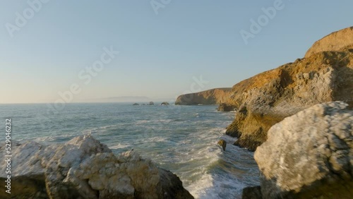 Beach and Cliffs on West Coast near San Francisco - Zoom