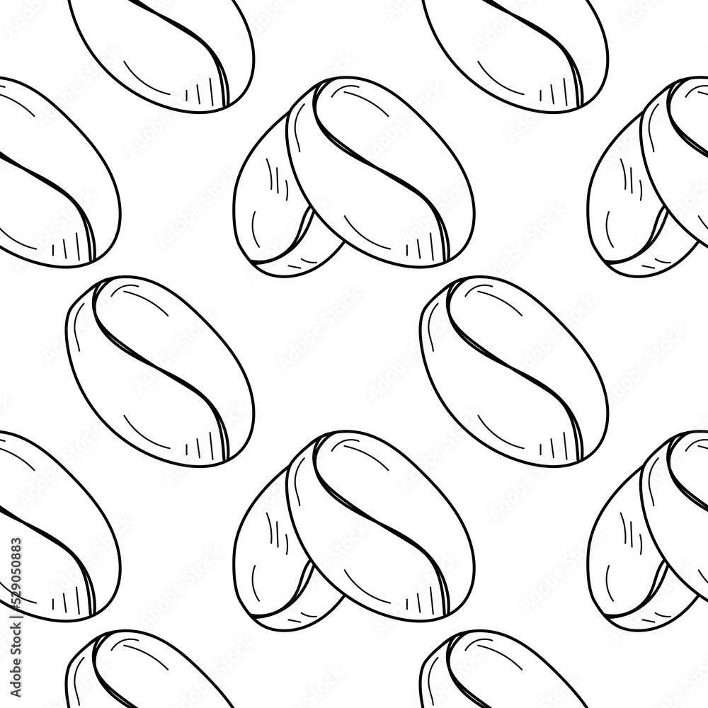 Coffee beans seamless pattern. Linear coffee beans Seamless pattern, background for print. vector illustration. Coffee beans seamless pattern. Linear coffee beans Seamless pattern, background for print. vector illustration.
