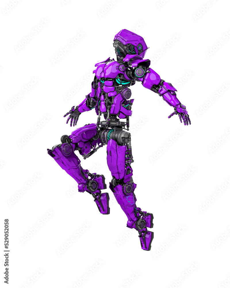 mega robot is jumping for freadom in white background mega robot is jumping for freadom in white background