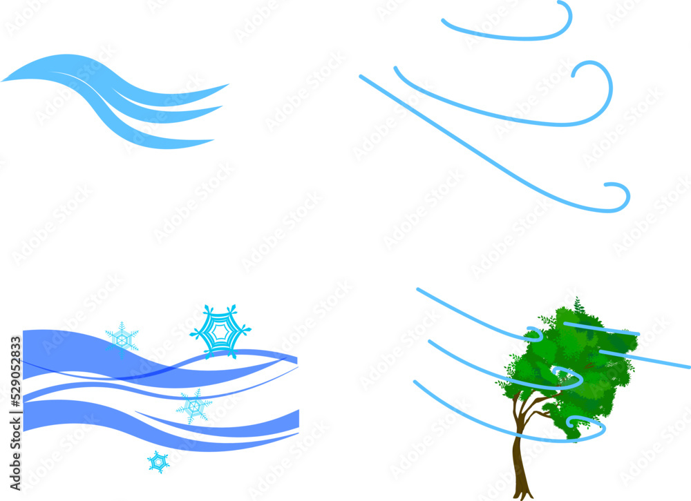 Obraz premium 風・暴風のイラスト