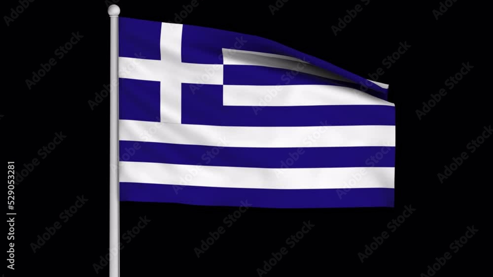 Greece flag on alpha channel background in seamless loop. Greece flag on alpha channel background in seamless loop.