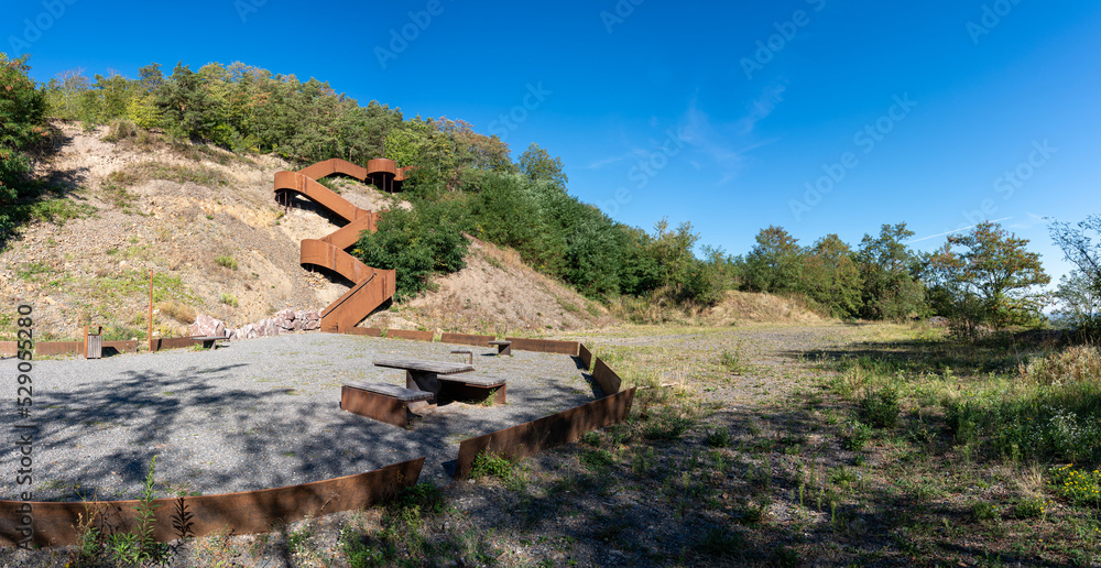 Φωτογραφία Saint-Nabor, France - 09 02 2022: The career path - Panoramic view of the metal