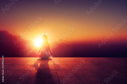 silhouette of a person during meditation