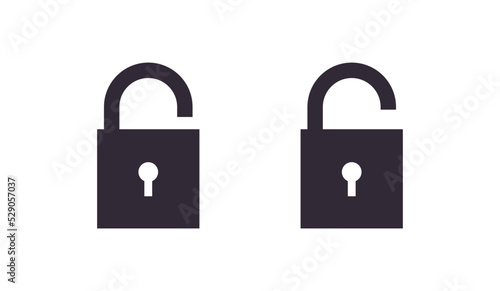 Locked and unlocked symbol padlock icon flat vector illustration.
