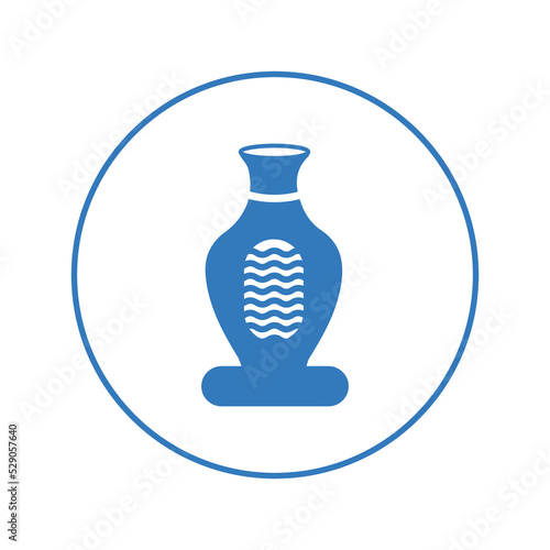 House decorated flower vase icon | Circle version icon |