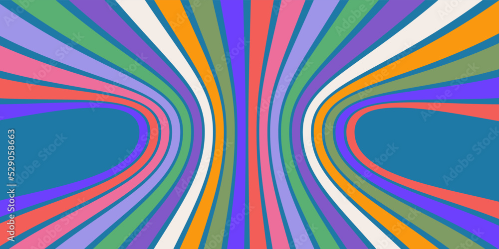 Retro Groovy Background. 70's Vibes Vector Design. Trendy Y2k Backdrop . Funky Retro Wallpaper.