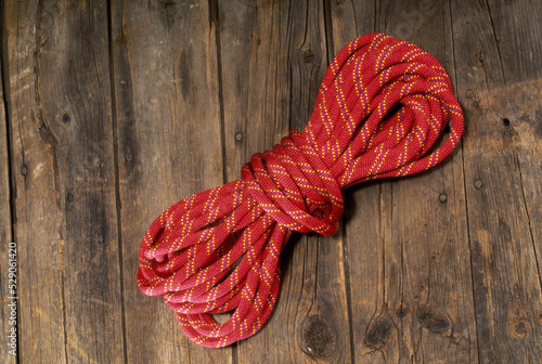 Close-up of a rock climbing rope