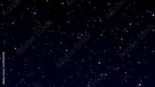 stars in the night, fairy shiny and glowing stars on dark background