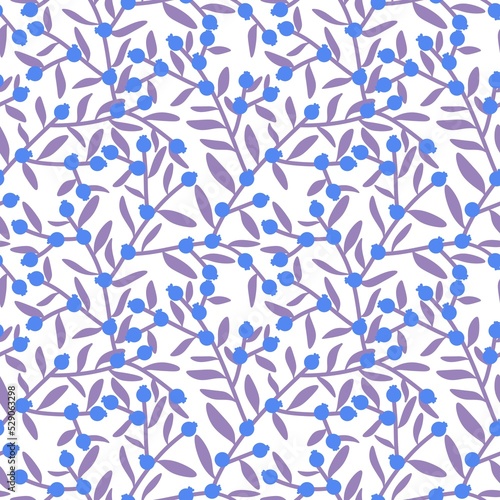 Branches floral seamless berries pattern for wrapping festive paper and kids clothes print and autumn fabrics