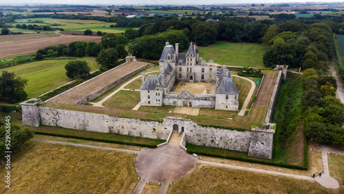 Fotografie Aerial view of the Castle of Kerjean in Brittany, France - Fortified renaissance